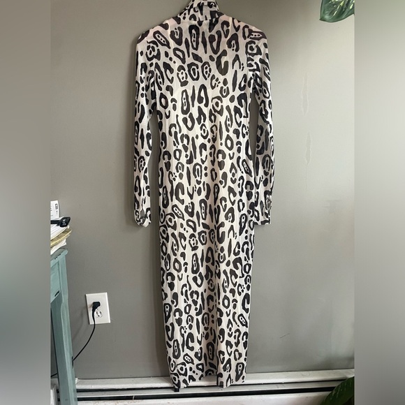Anthropologie Black and White Animal Print Dress - Picture 8 of 9